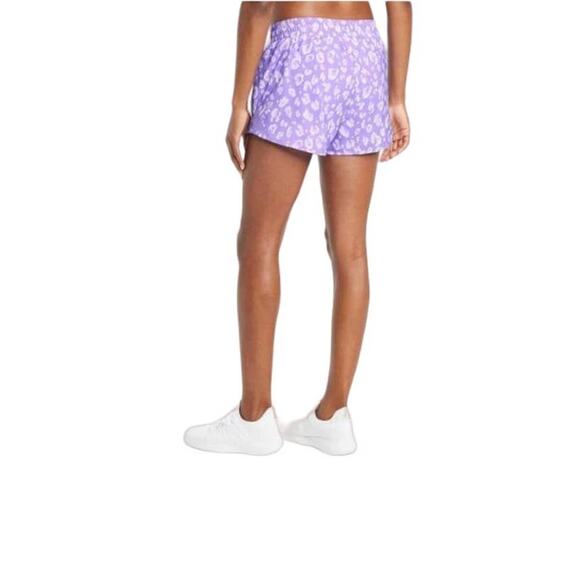 New All in Motion Light Purple Leopard Mid Rise Run Shorts Large - Picture 3 of 5